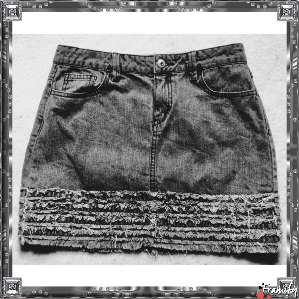 Bongo Tassel black Denim Mini Skirt